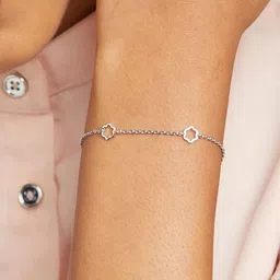 Mia by Tanishq Polished Petite 93 KT Silver-Plated Link Single Anklet image 2