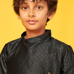BonOrganik Boys Pure Silk Kurta With Pyjama image 5