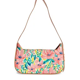 TEAL BY CHUMBAK Floral Printed Structured Handheld Bag image 4