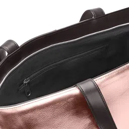 DailyObjects Colourblocked PU Oversized Structured Shoulder Bag with Tasselled image 5