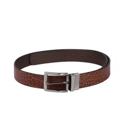 Hidesign Men Tan Brown Textured Reversible Leather Belt-picture-14