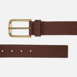 Louis Philippe Men Brown Textured Leather Belt image 2