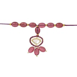 I Jewels Women Stone Studded & Beaded Lumba Rakhi image 2