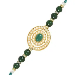 I Jewels Kundan Studded Thread Rakhi image 3