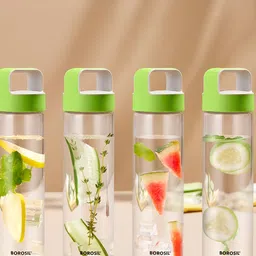 BOROSIL Green & Transparent Set of 4 Glass Printed Water Bottle-picture-17