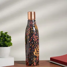 Living scapes by Pantaloons Black & Red Copper Printed Water Bottle 750ml-image-80