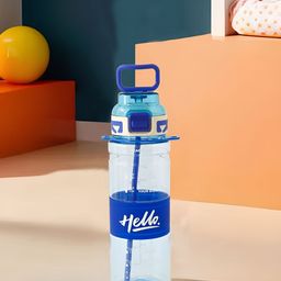 Kuber Industries Blue & White Single Plastic Printed Water Bottle-picture-21