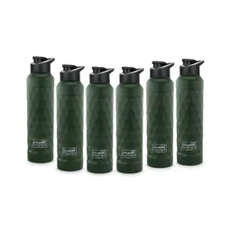 Classic Essentials Green & Black 6 Pieces Stainless Steel Solid Water Bottle 1L-image-31
