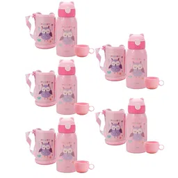 Kuber Industries Pink 5 Pieces Printed Stainless Steel Water Bottle 500 ml-image-21