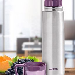 Milton Purple Glassy 1000 Thermosteel Bottle with Drinking Cup Lid 1 Litre-picture-2