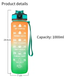 WELOUR Orange Plastic Printed Water Bottle 1Ltr image 3