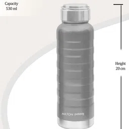 Milton Pebble 530 Grey Thermosteel 24 Hours Hot And Cold Water Bottle 530 ml image 3