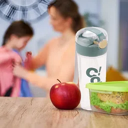 Kuber Industries Transparent & Green Set of 3 Plastic Printed Water Bottle image 4