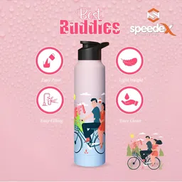 Speedex Pink and Teal Printed Stainless Steel Water Bottle 1L image 3