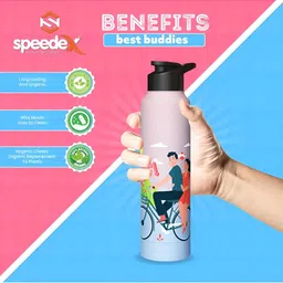 Speedex Pink and Teal Printed Stainless Steel Water Bottle 1L image 4