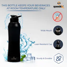 Speedex Black Stainless Steel Leak Proof Water Bottle 1 L image 5