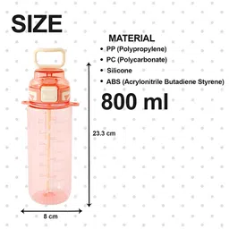 Kuber Industries Pink Single Plastic Printed Water Bottle image 4