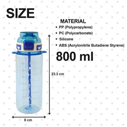 Kuber Industries Blue Single Plastic Printed Water Bottle image 5