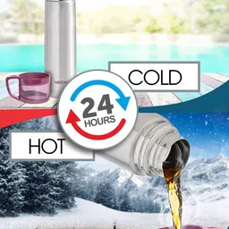 Milton Pink Glassy 750 Thermosteel 24 Hours Hot & Cold Bottle with Drinking Cup Lid 750 ml image 5