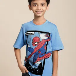 Kids Ville Boys Spiderman Printed Cotton Tshirt-picture-19