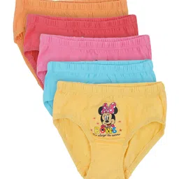 Bodycare Kids Girls Pack Of 5 Assorted Minnie Mouse Printed Cotton Mid-Rise Hipster Briefs-picture-47