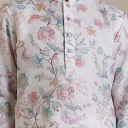 Manyavar Boys Floral Printed Regular Straight Kurta With Pyjamas image 2