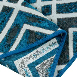 ZESTURE Blue & White Geometric Printed Carpet image 2