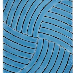Shopgallery Teal & Black Geometric Anti-Skid Shaggy Carpet image 4