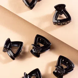 AccessHer Women Black Pack Of 6 Acrylic Hair Clip-picture-27