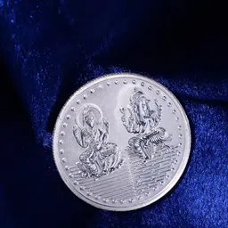 Saraf RS Jewellery Laxmi Ganesh 10gm 999 Round Silver Coin image 3