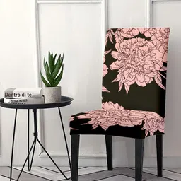 Cortina Set Of 6 Beige & Black Printed Chair Cover-image-80