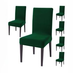 HOKIPO Teal Set Of 6 Stretchable Dining Chair Washable Slip Covers-picture-44
