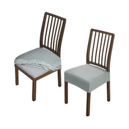 HOKIPO Grey 2 Pieces Self Design Jacquard Stretchable Chair Covers-image-89