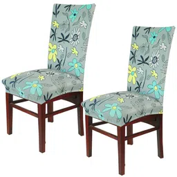 HOKIPO Grey  2 Pieces Printed Stretchable Chair Covers-image-30
