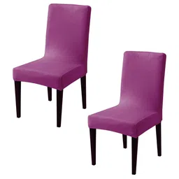 HOKIPO Purple 2 Pieces 200 GSM Velvet Chair Covers-image-66