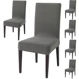 HOKIPO Grey 6 Pieces Dining Chair Covers-image-89