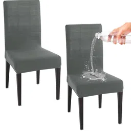 HOKIPO Grey 2 Pieces Water Resistant Chair Covers-image-18