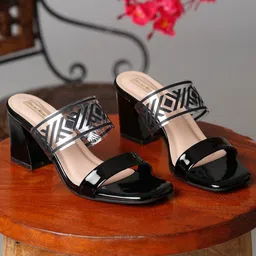 Bruno Manetti Black Printed Block Heels-picture-21