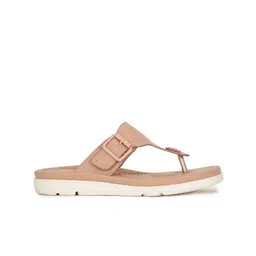 bata comfit Bata Women Pink Open Toe Flats with Laser Cuts image 3