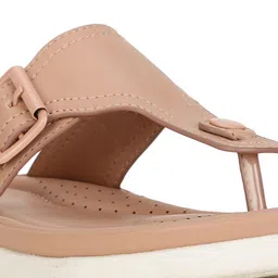 bata comfit Bata Women Pink Open Toe Flats with Laser Cuts image 5