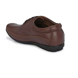 Egoss Men Textured Square Toe Comfort Insole Lace-Ups Leather Derbys image 5