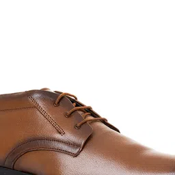 Khadims Men Brown Textured Leather Derbys image 2