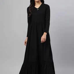 AURELIA Women Black Thread Work Anarkali Kurta image 5