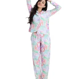 Zivame Women Buttersoft Knit Multi-Color Abstract Shirt & Pyjama-picture-24