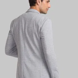 Park Avenue Men Grey Solid Single Breasted Blazer image 2