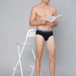 van heusen innerwear Van Heusen Men Multicolour Pack of 2 Solid Antibacterial Colour Fresh Briefs image 5