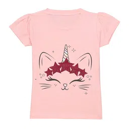 Wear Your Mind Girls Printed Pure Cotton T-shirt-image-88