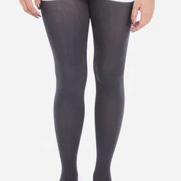 Bonjour Girls Charcoal Grey Solid Antimicrobial Knitted Tights-picture-10