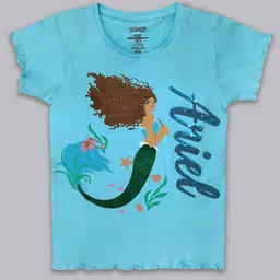 Kids Ville Girls The Little Mermaid Printed Cotton T-Shirt-picture-34