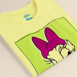 Kids Ville Girls Yellow & Purple Mickey & Friends Printed T-shirt image 3
